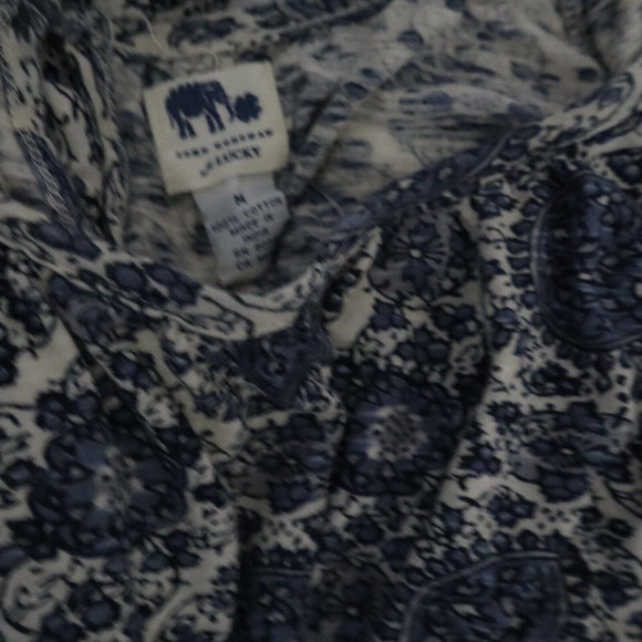 Lucky Brand John Robshaw Women's Dolman Sleeve Blue & Beige Top Size M - Picture 4 of 9